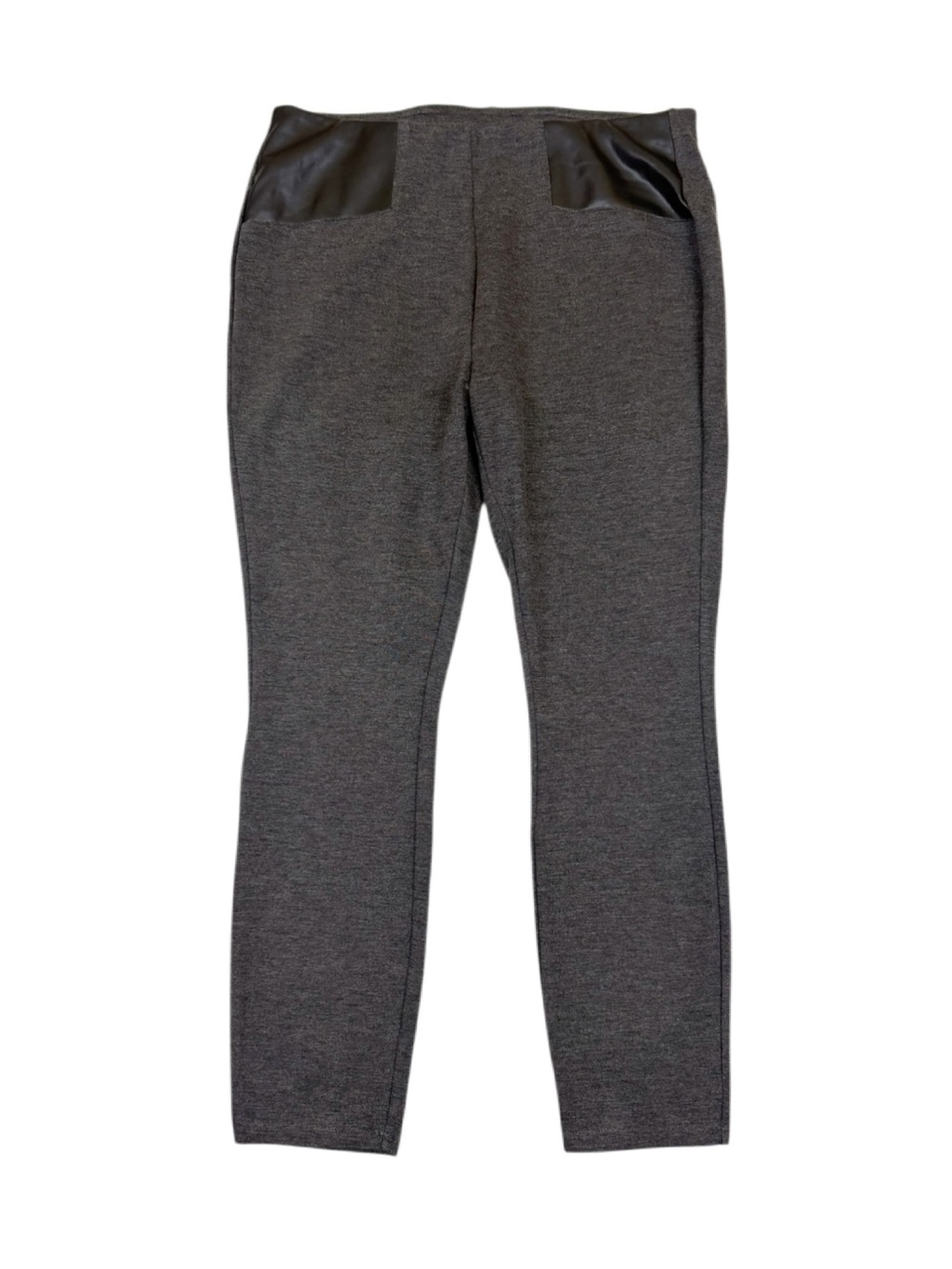 New York & Company Pull On Ponte Knit Leggings Gray Size Large